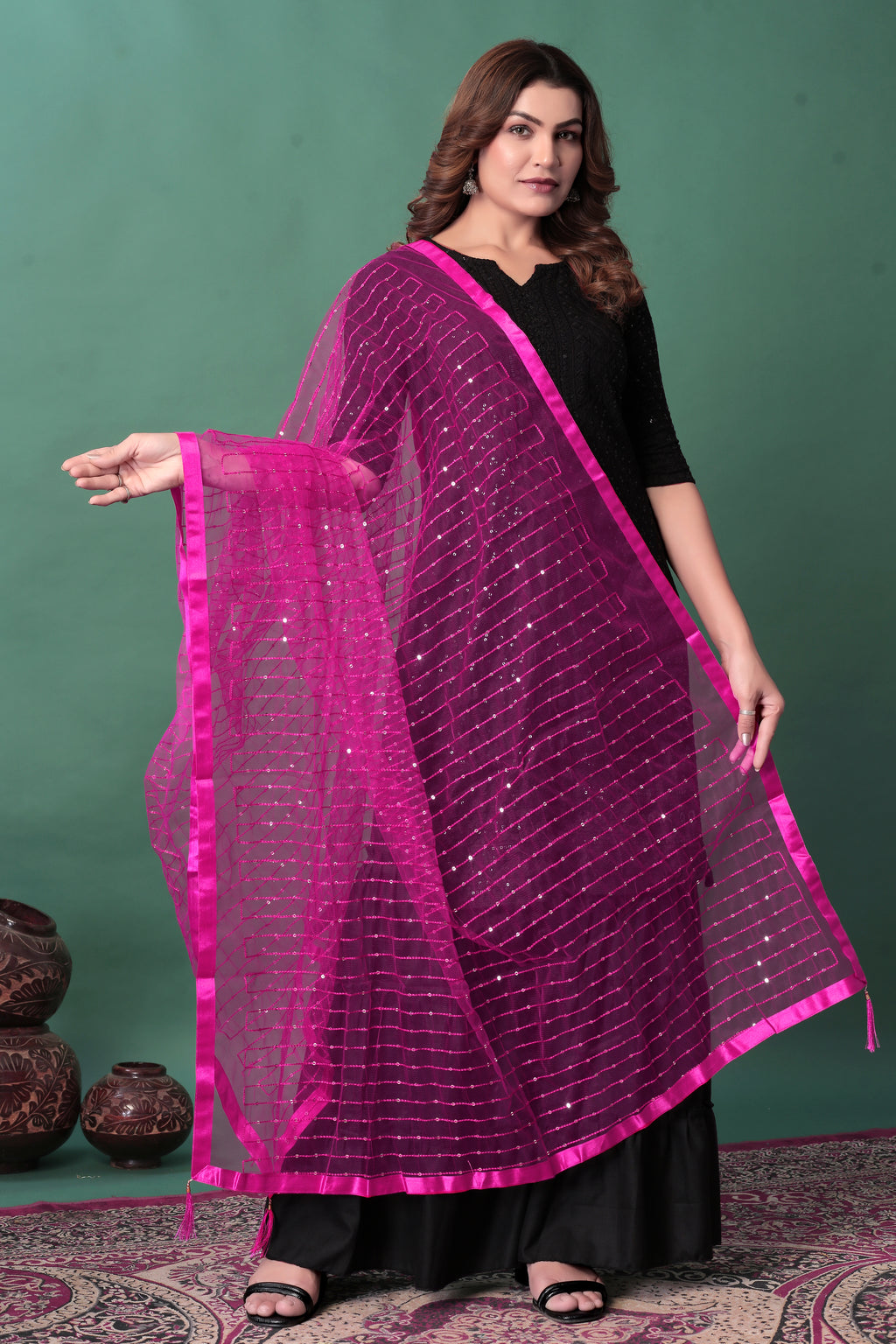 Pink Net Dupatta – Pretty in Pink