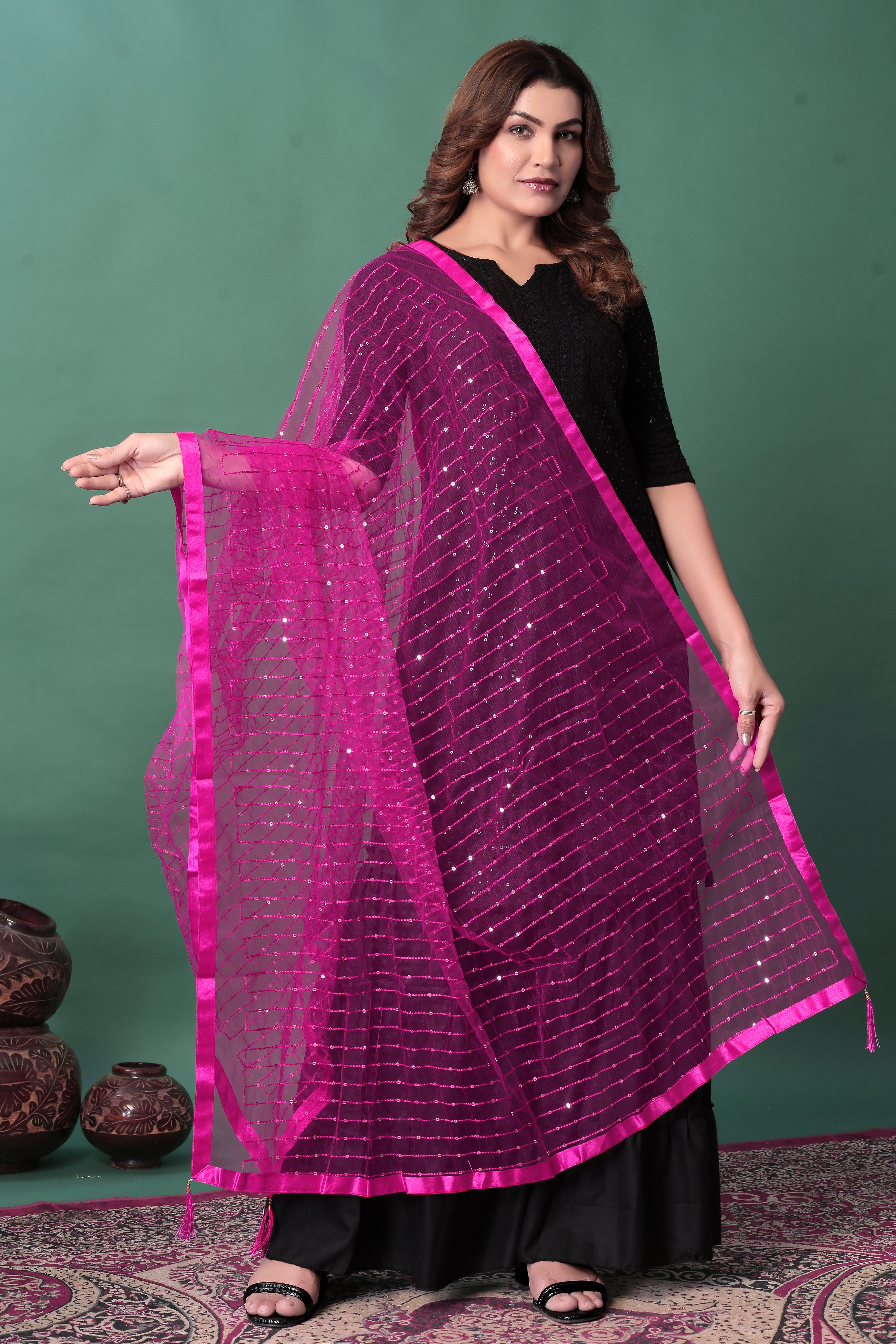 Pink Net Dupatta – Pretty in Pink