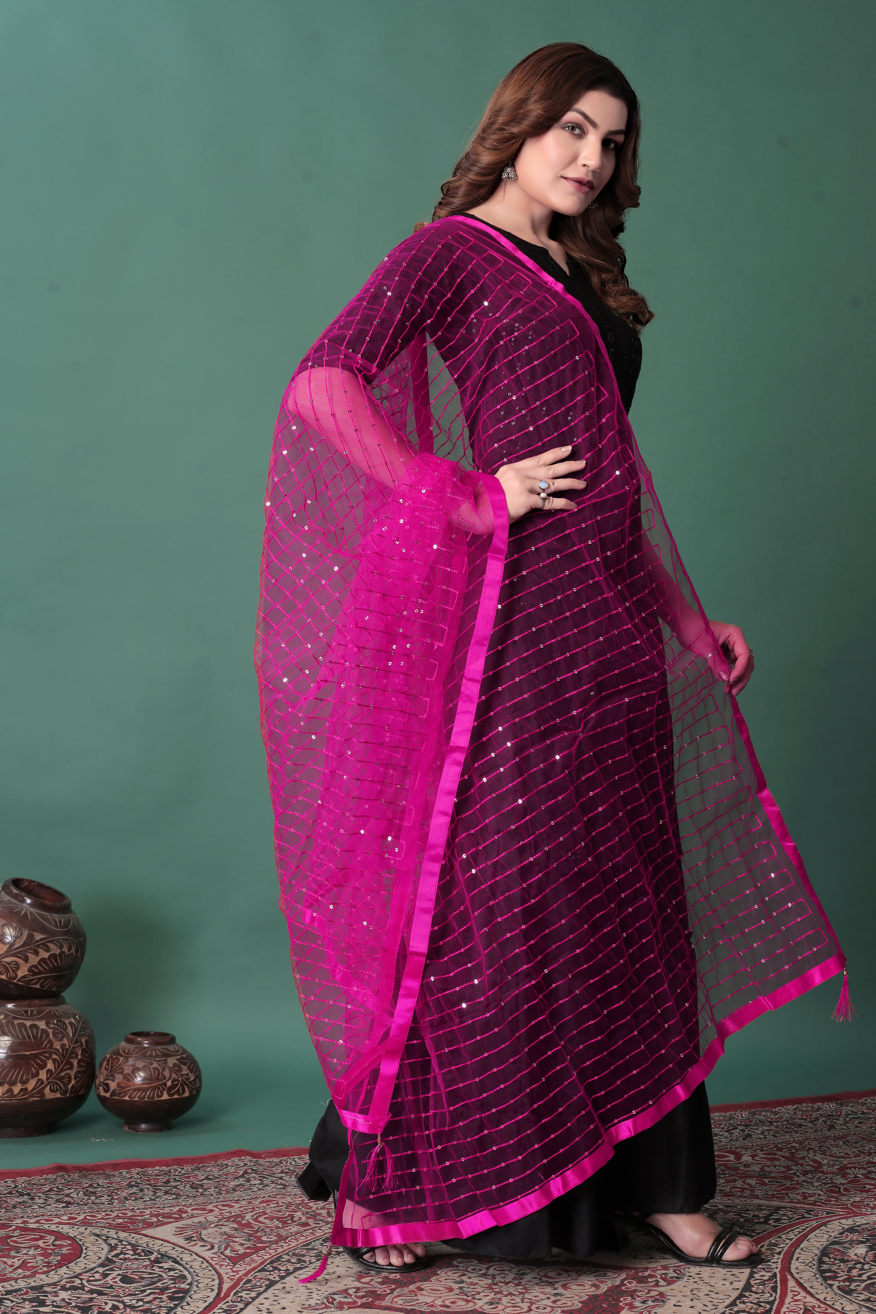 Pink Net Dupatta – Pretty in Pink