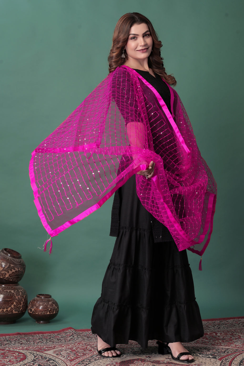 Pink Net Dupatta – Pretty in Pink
