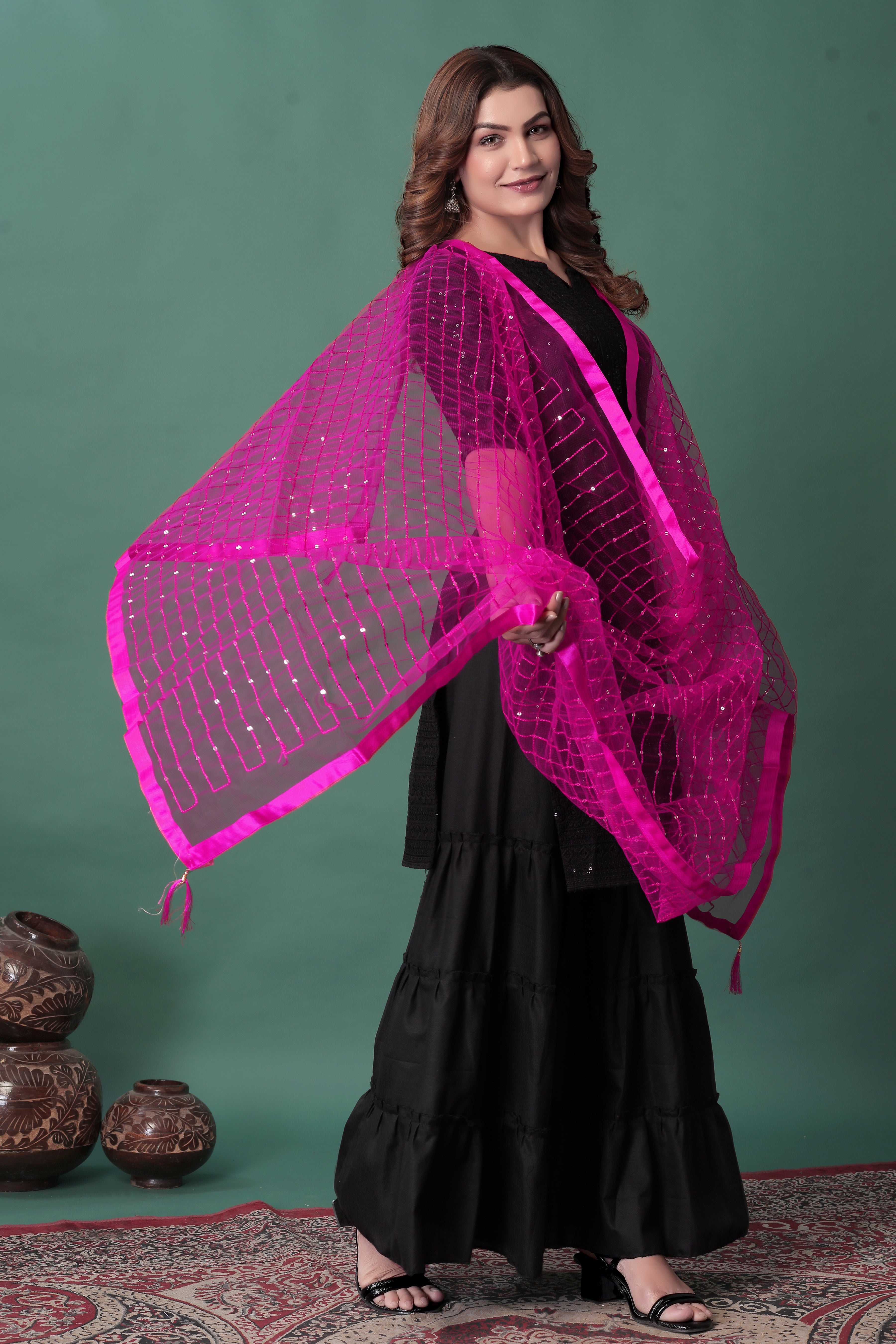 Pink Net Dupatta – Pretty in Pink