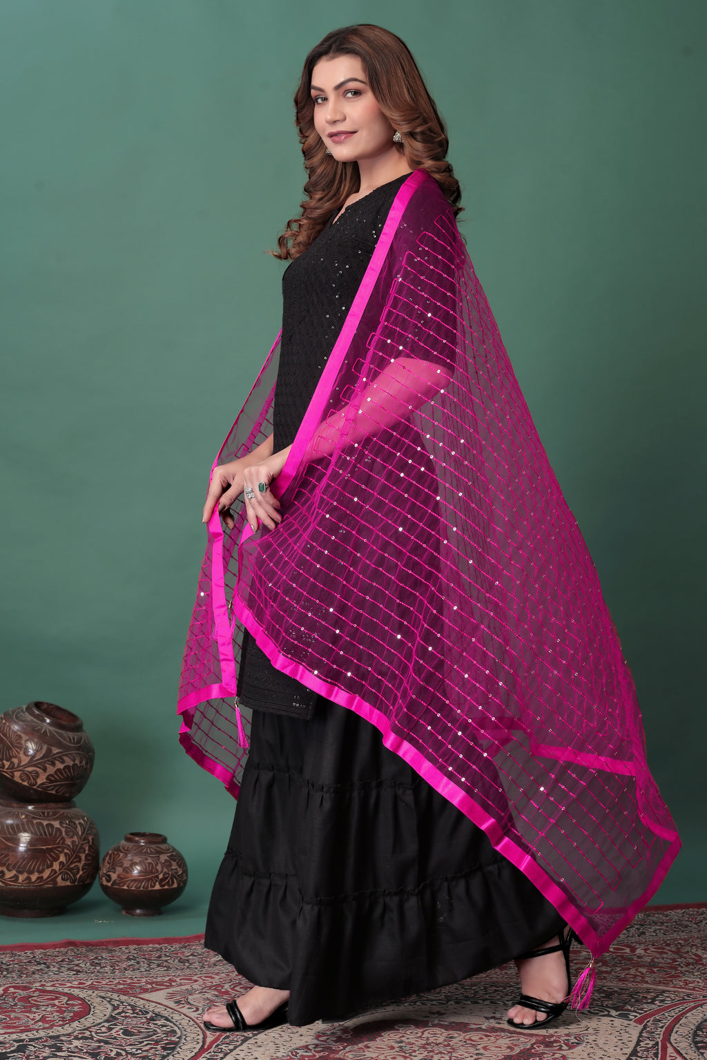 Pink Net Dupatta – Pretty in Pink