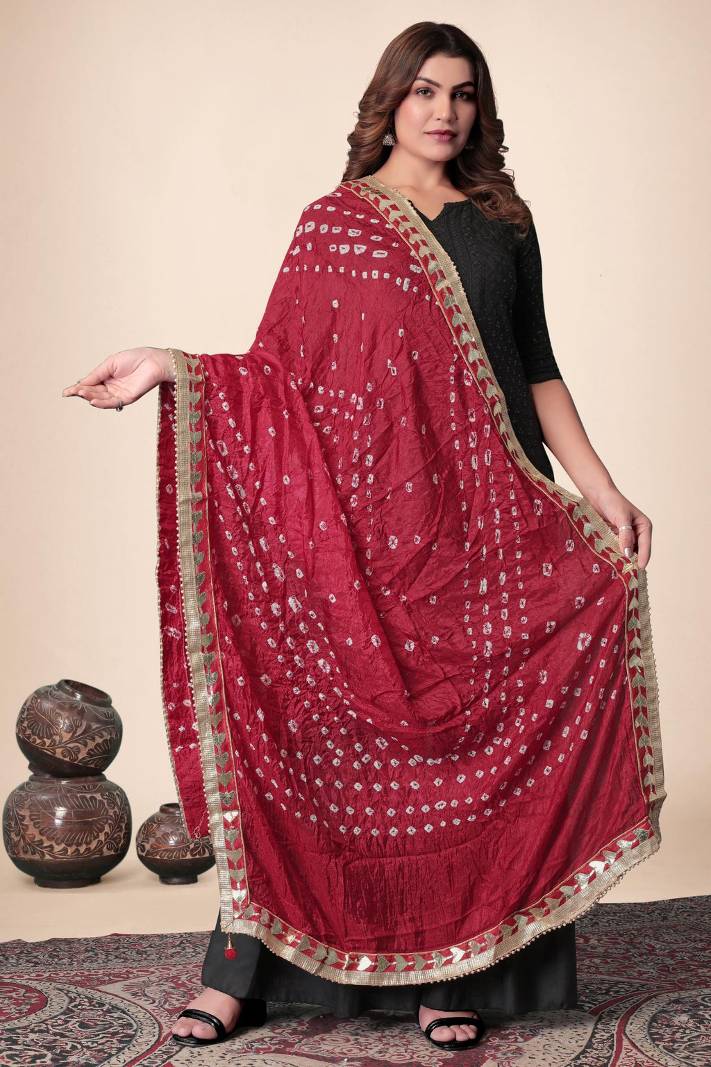 "Laal Ishq" – The Festive Red Gota Chunri Dupatta