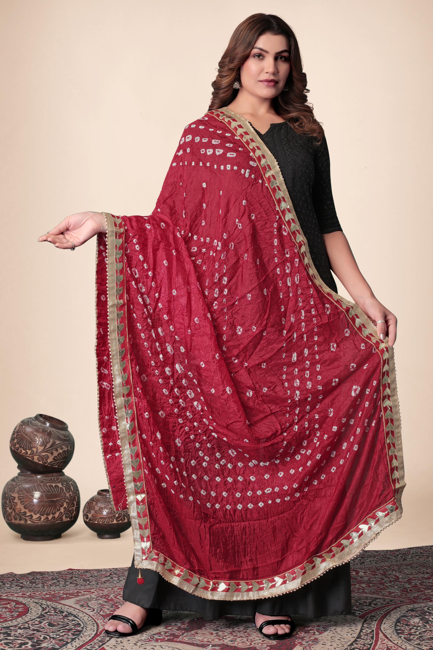 "Laal Ishq" – The Festive Red Gota Chunri Dupatta