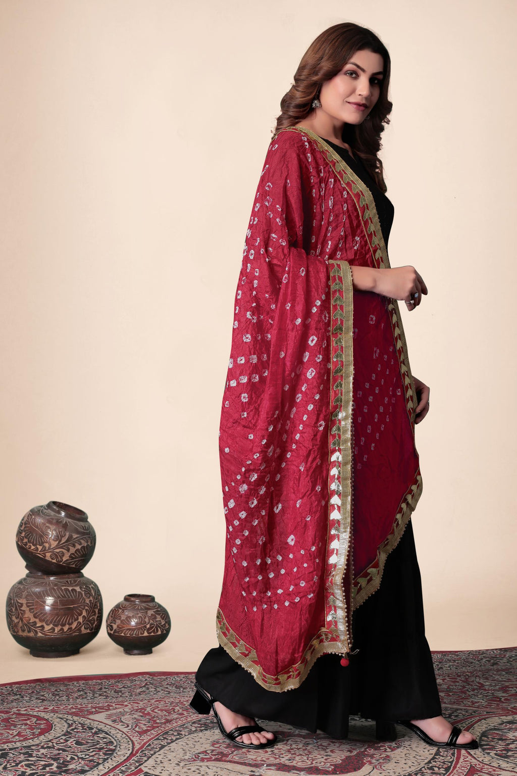 "Laal Ishq" – The Festive Red Gota Chunri Dupatta