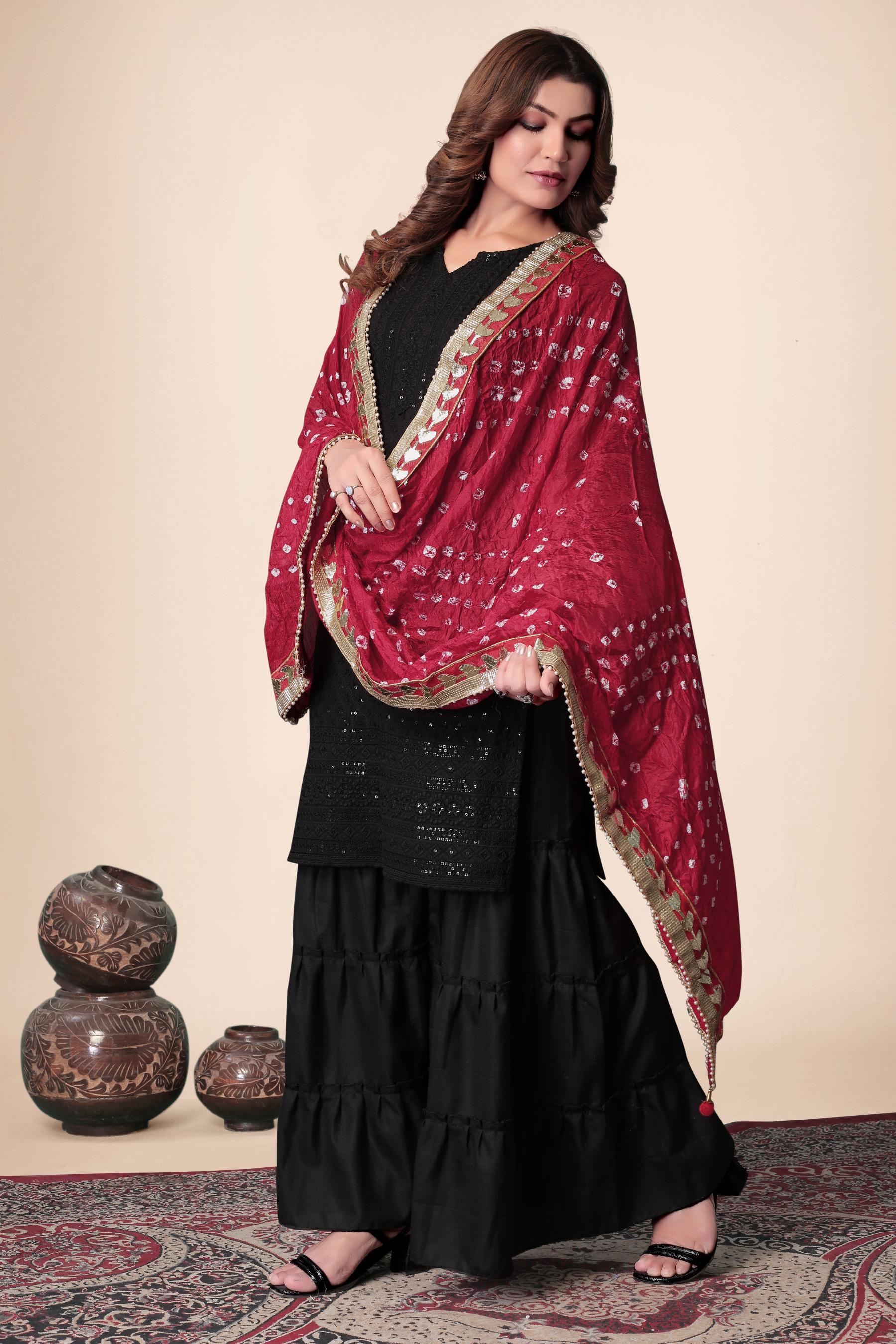 "Laal Ishq" – The Festive Red Gota Chunri Dupatta