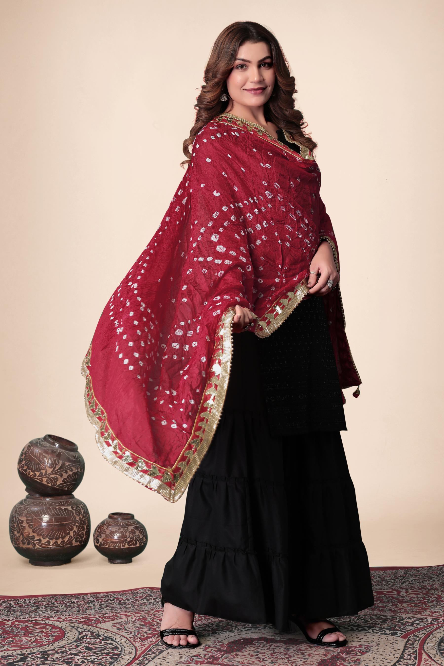 "Laal Ishq" – The Festive Red Gota Chunri Dupatta