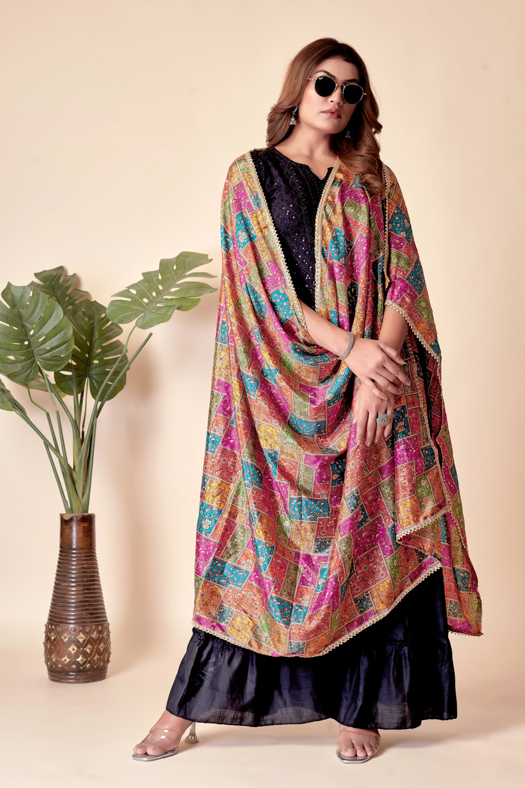 Sunshine Flow – Orange & Yellow Printed Dupatta