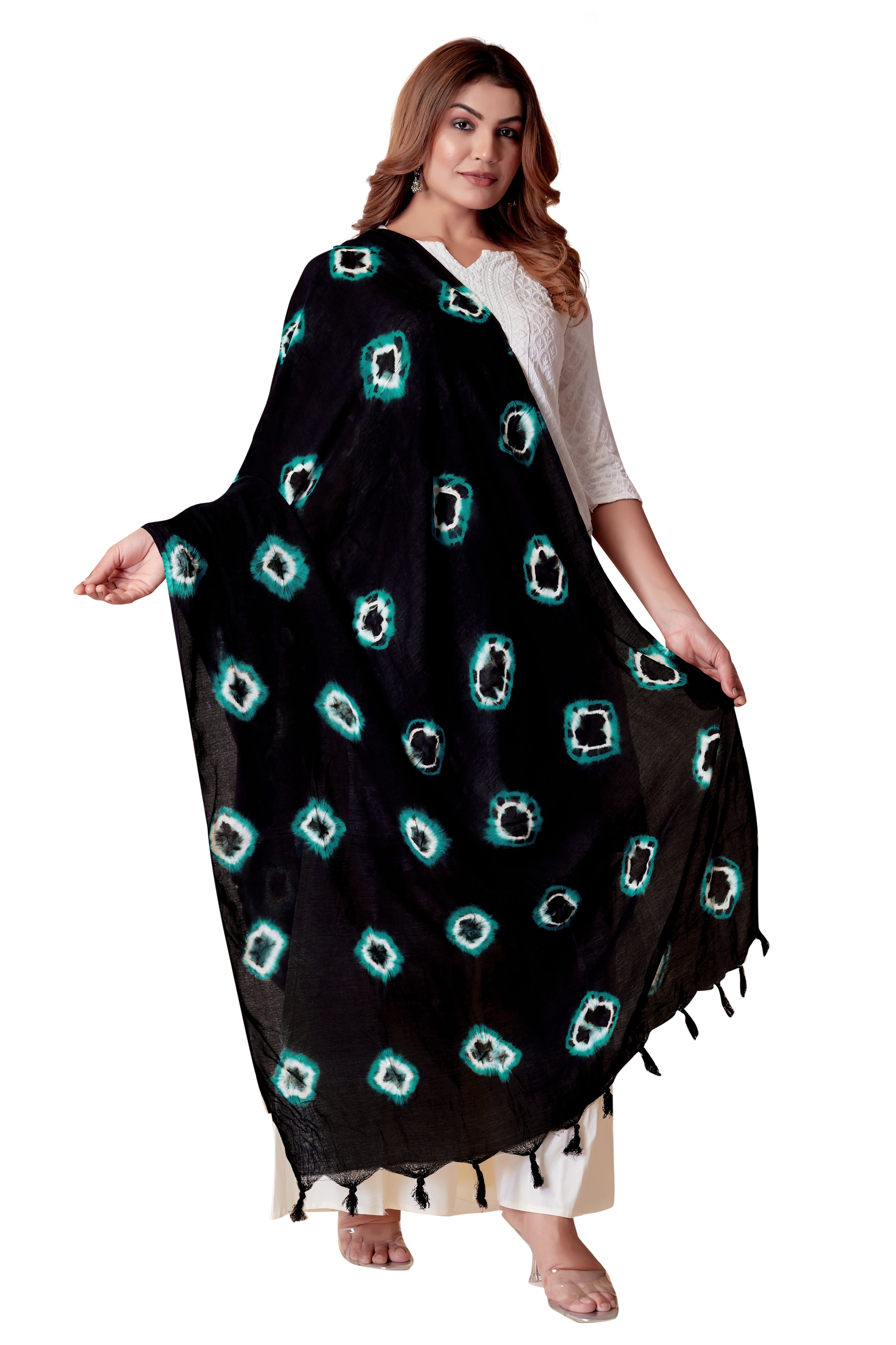 Blue Bandhani Elegance Dupatta