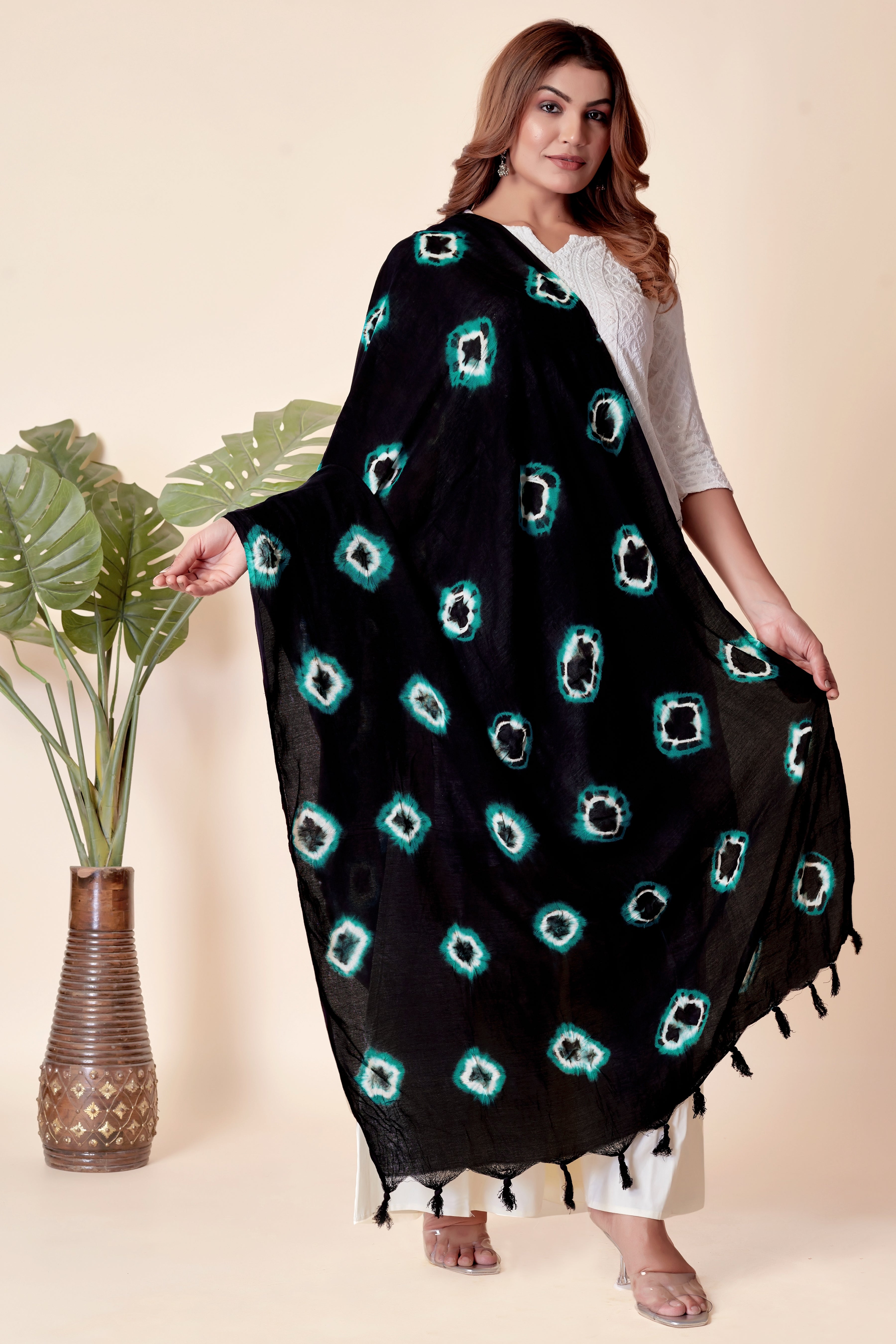 Blue Bandhani Elegance Dupatta
