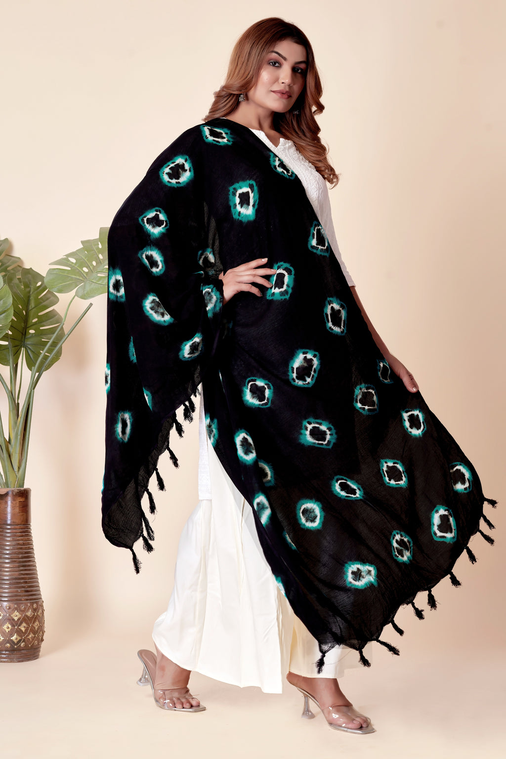 Blue Bandhani Elegance Dupatta