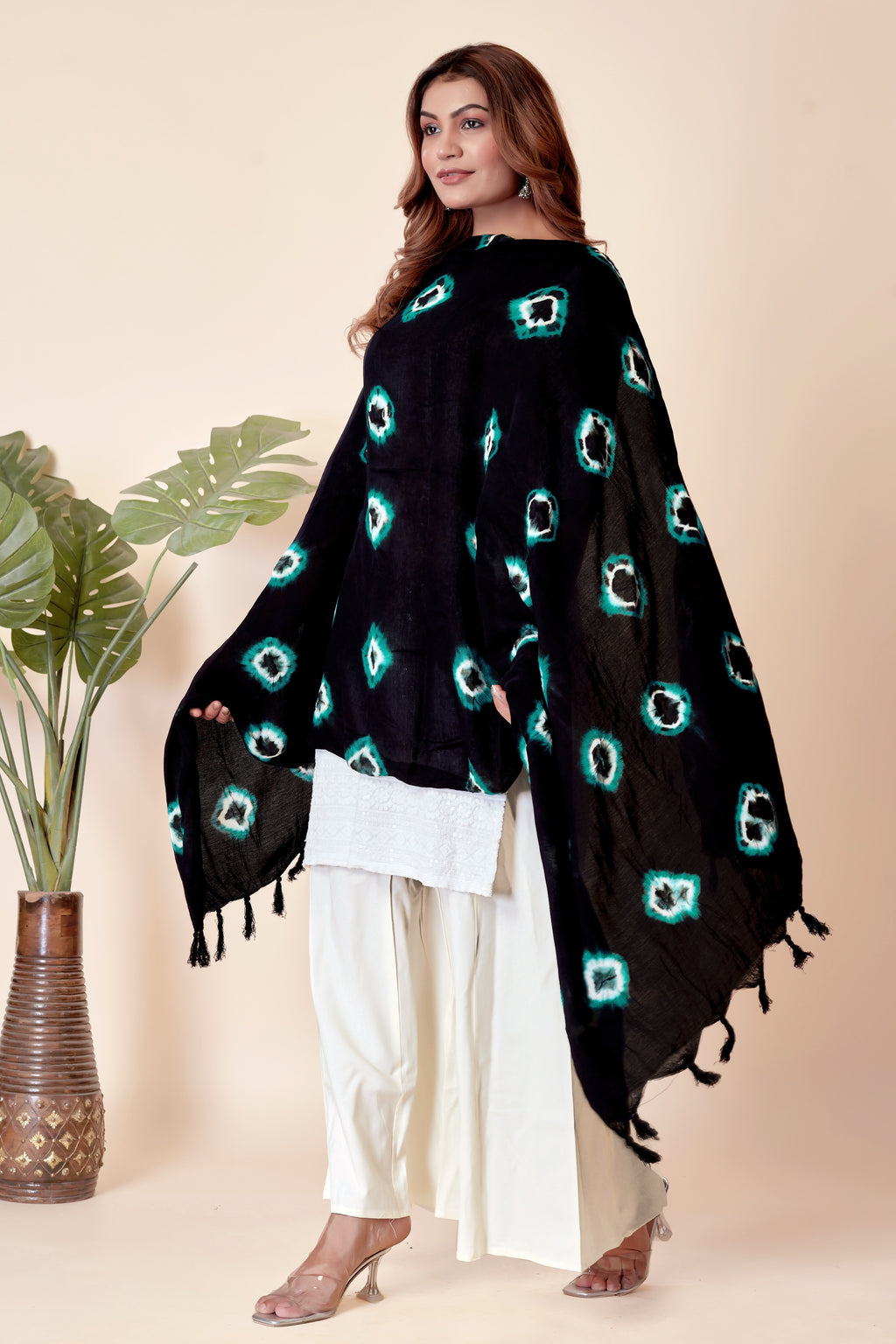 Blue Bandhani Elegance Dupatta