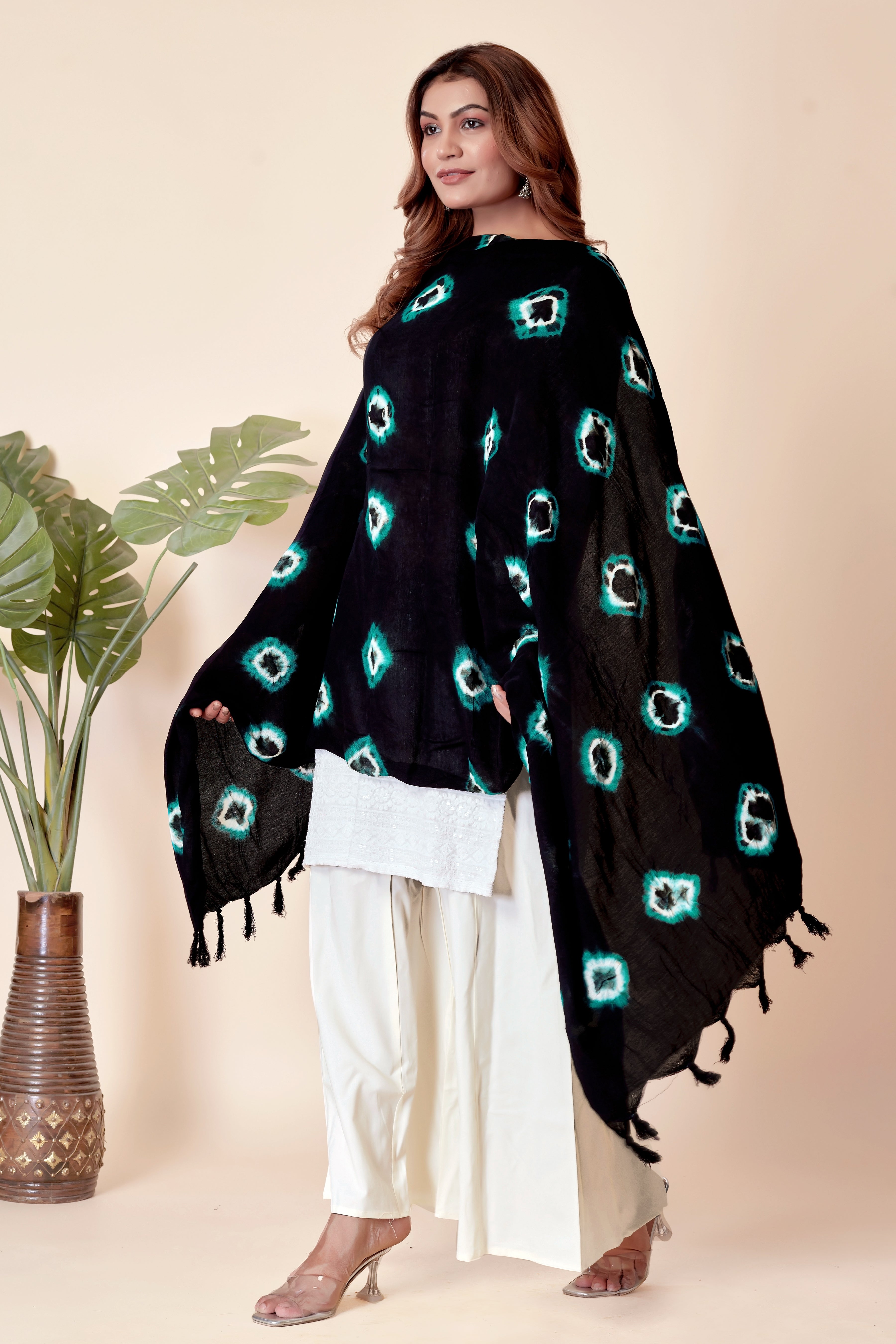 Blue Bandhani Elegance Dupatta