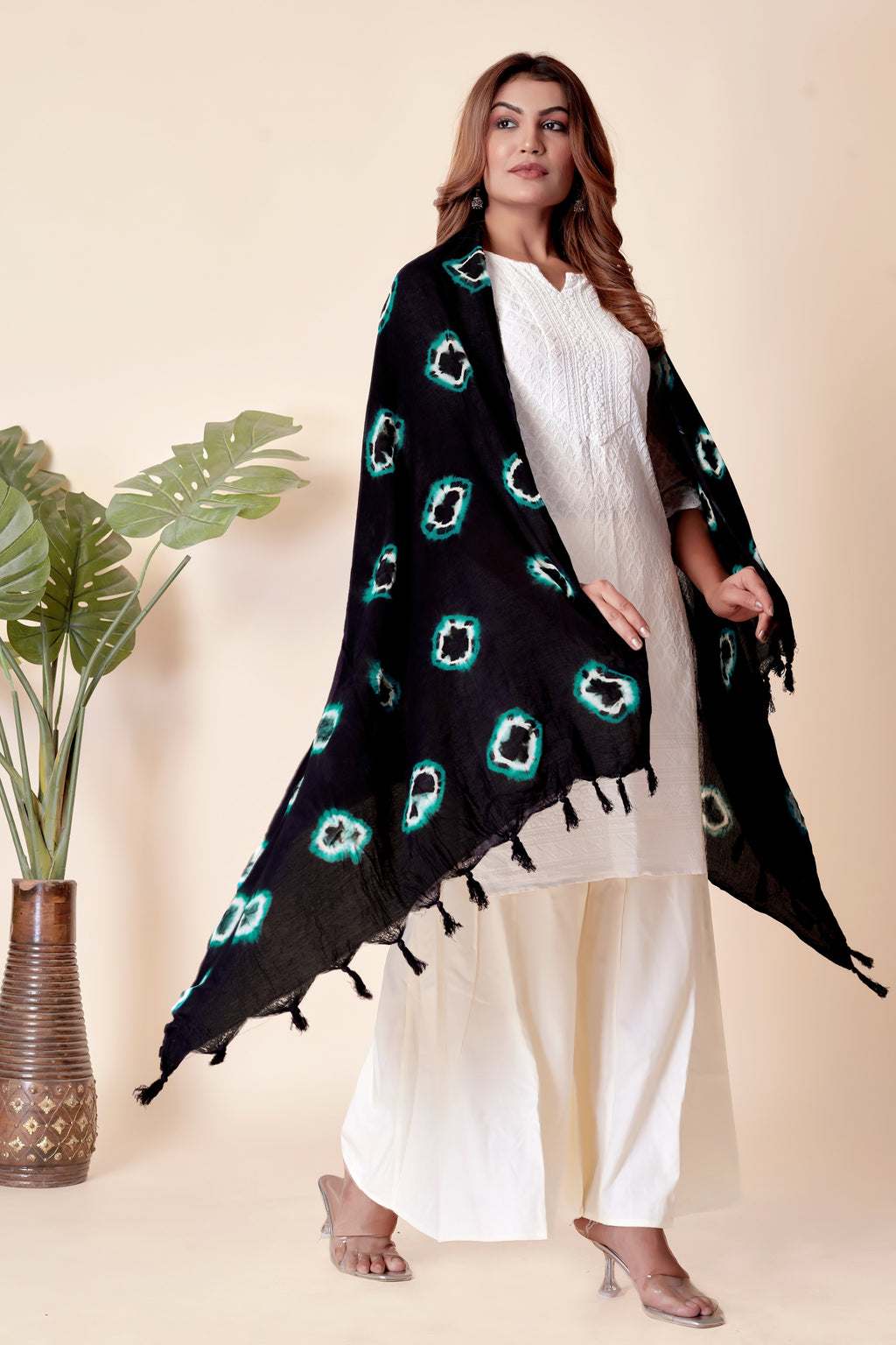 Blue Bandhani Elegance Dupatta