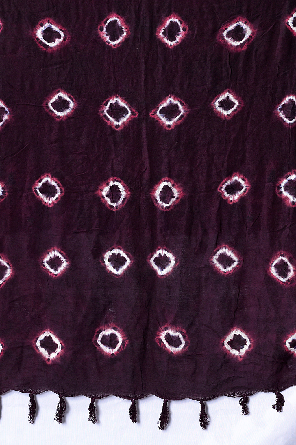 Plum Purple Bandhani Cotton Dupatta with Pink Hints