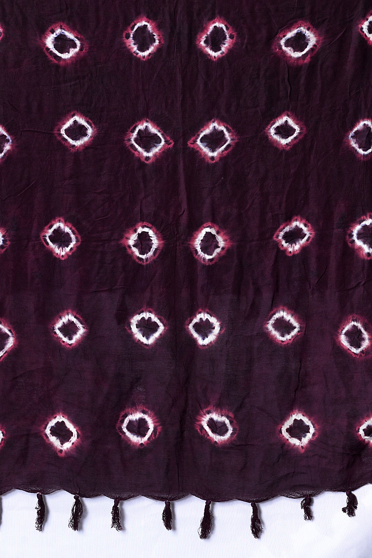 Plum Purple Bandhani Cotton Dupatta with Pink Hints