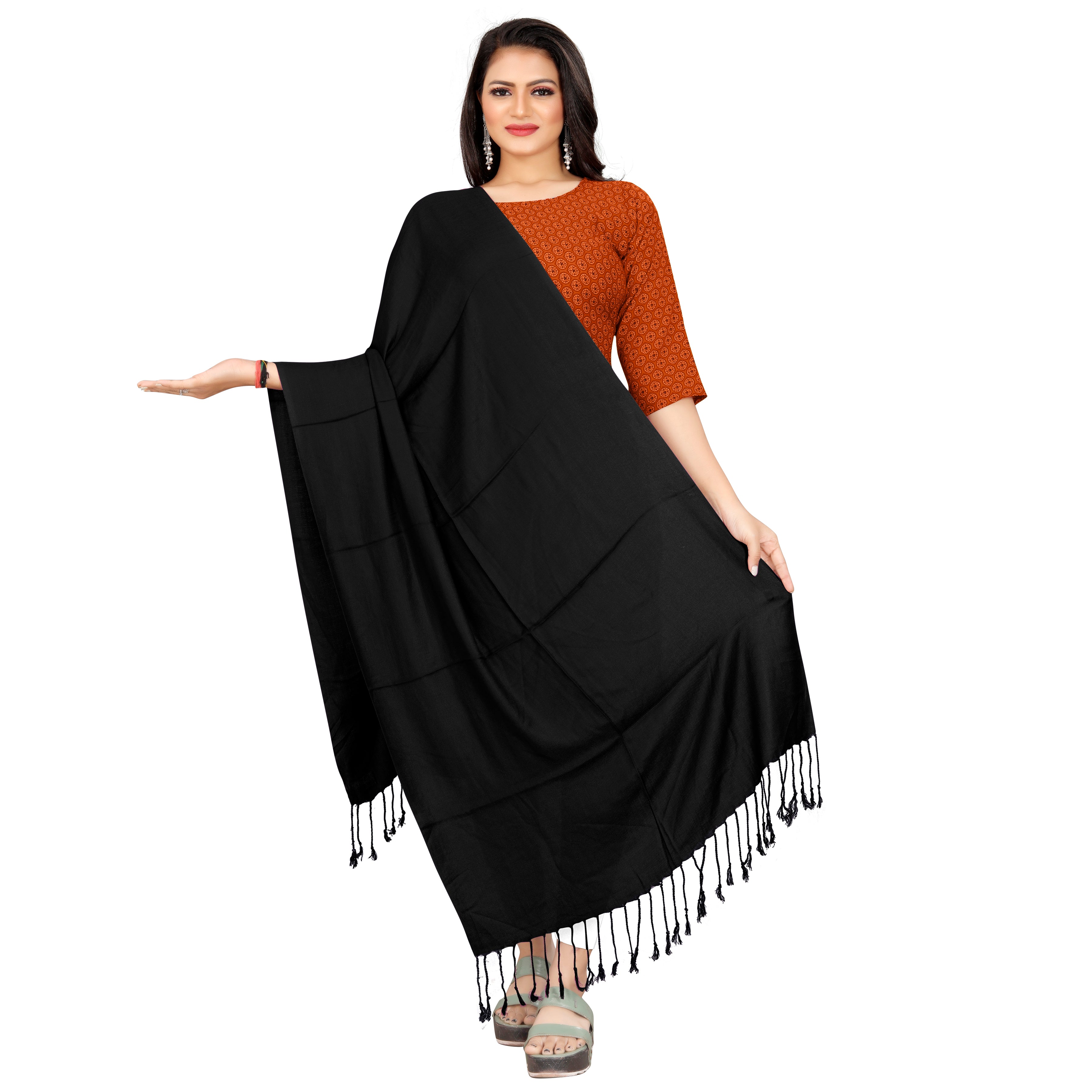 EBADAT Premium Solid Scarf Stole for Every Occasion And For All Weather for women