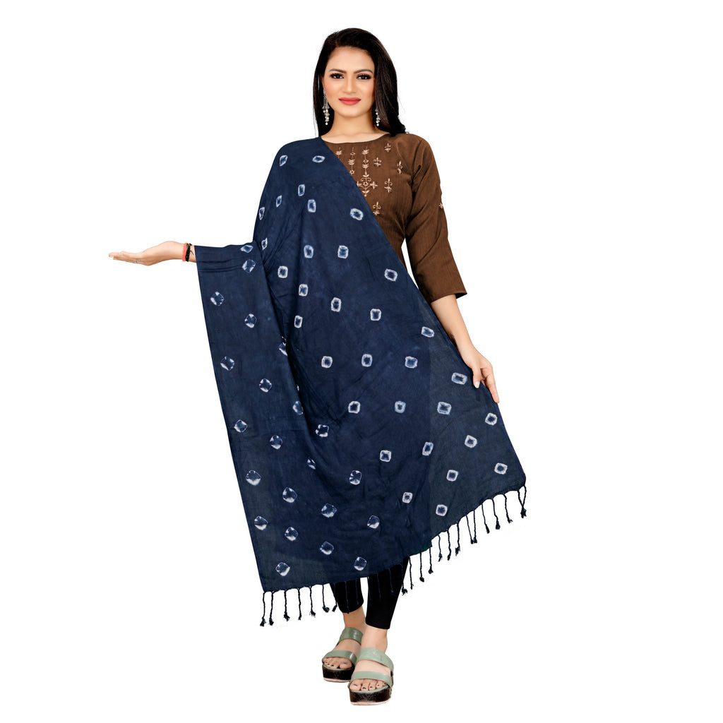 EBADAT Bandhani Print Blue Color Fancy Scarf For women