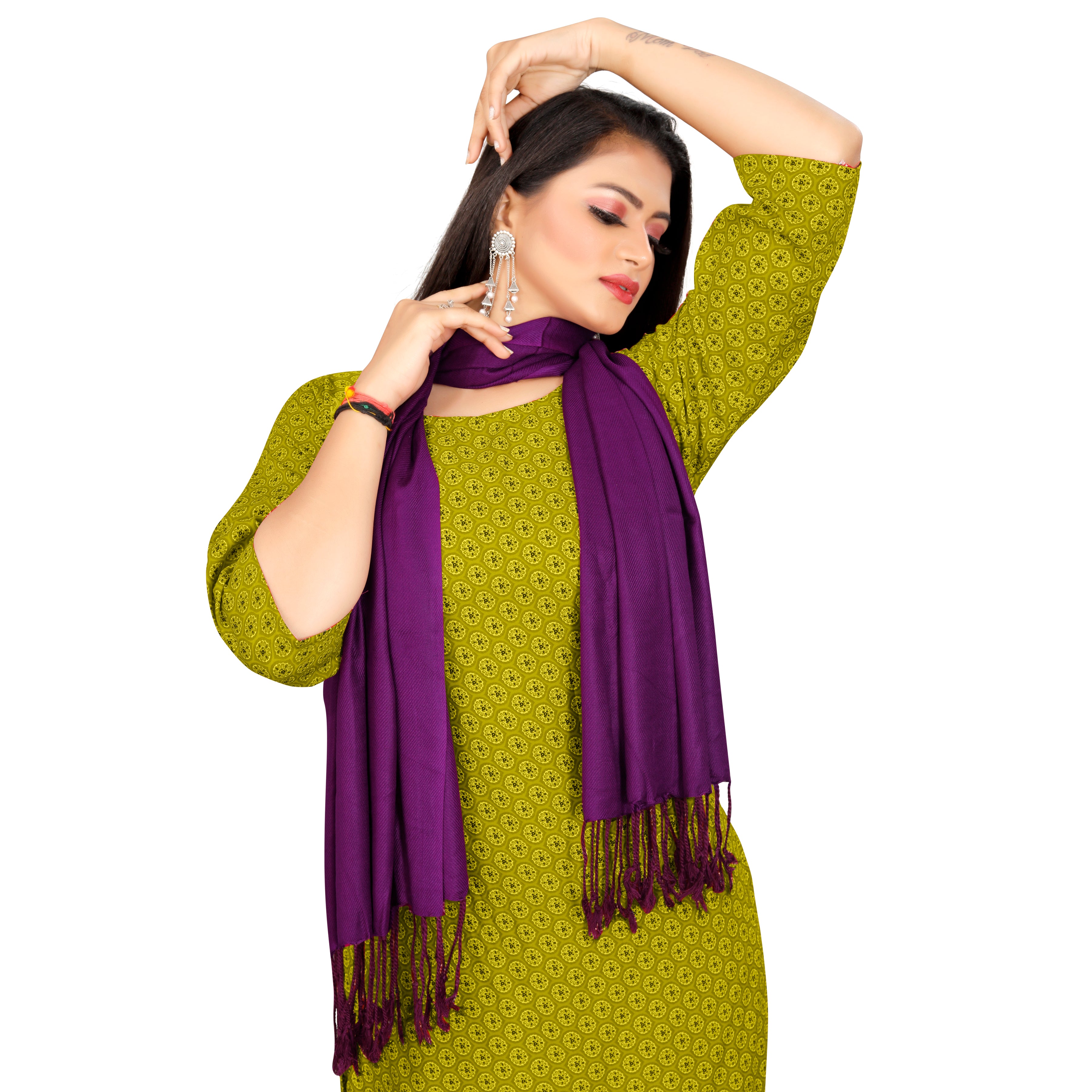 Buy EBADAT Purple Color viscose Stole for women & girls