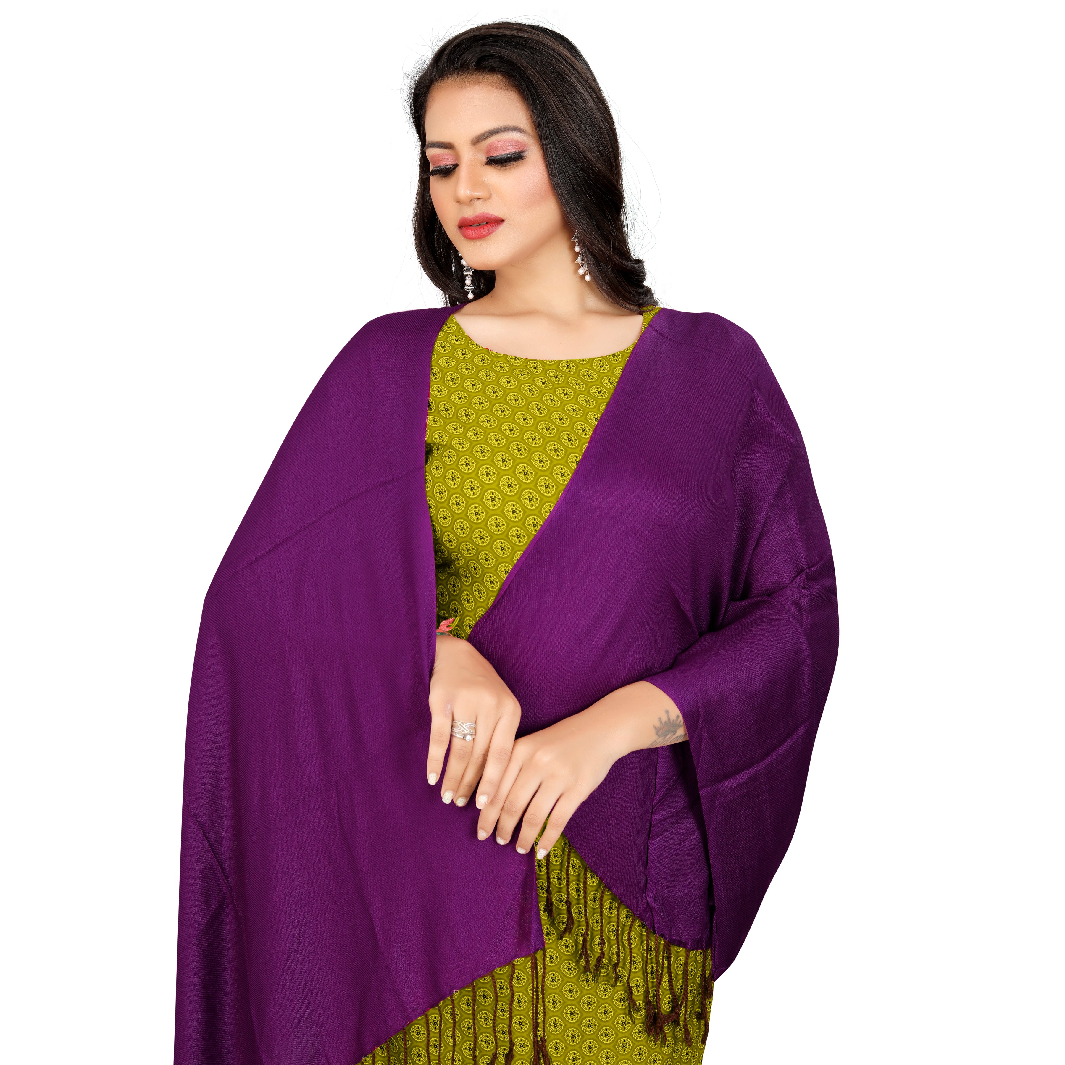 Buy EBADAT Purple Color viscose Stole for women & girls