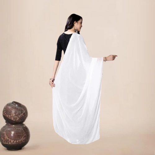 Elegant White Chiffon Dupatta | Subtle Sparkle Hijab for Spiritual & Daily Wear