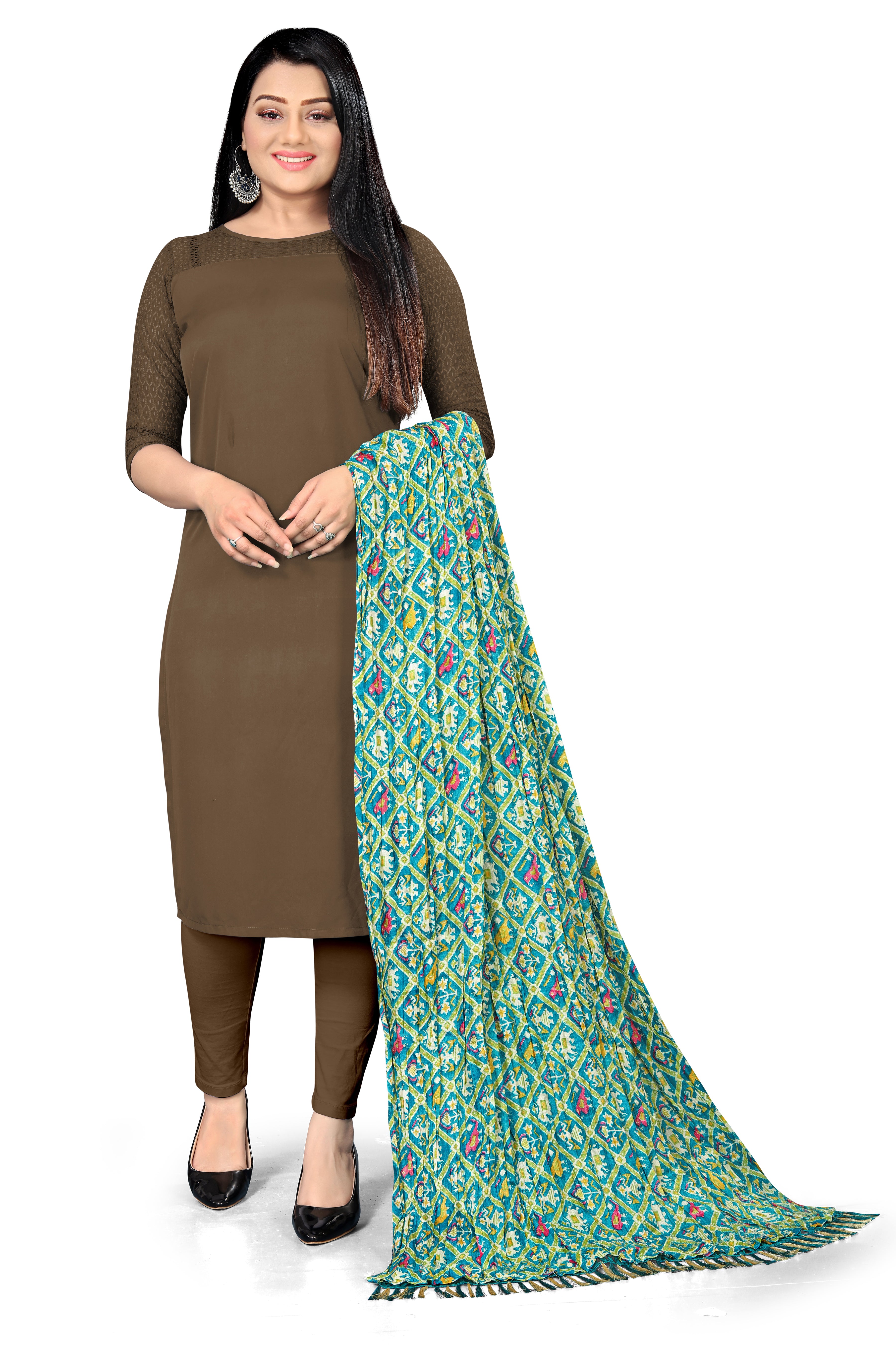 Art silk Chunri Dupatta for women Multy Firozy