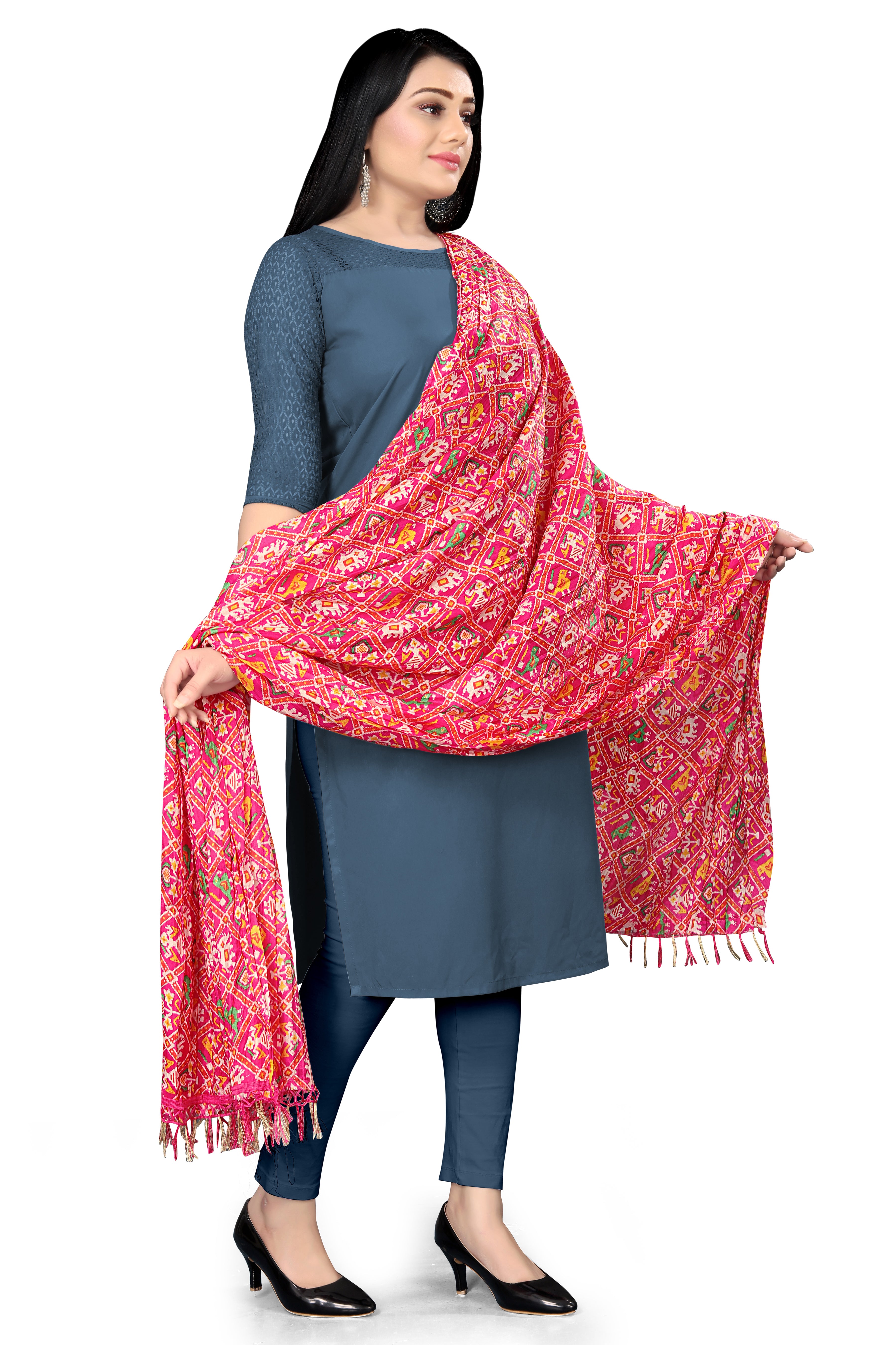 Traditional Pink Dupatta for women
