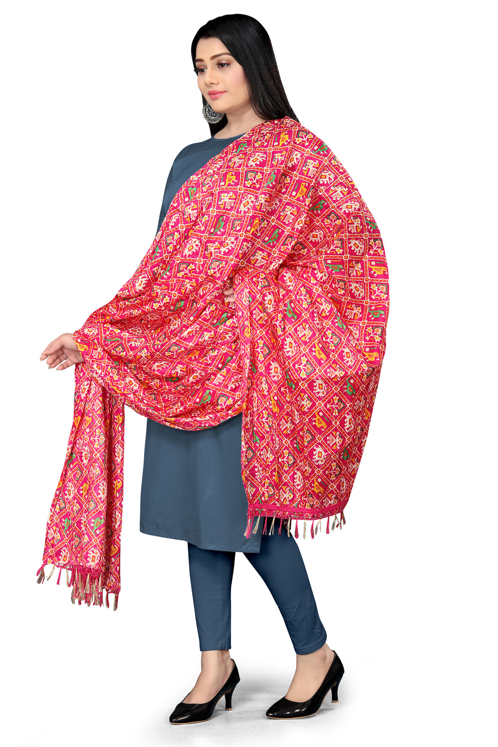 Traditional Pink Dupatta for women