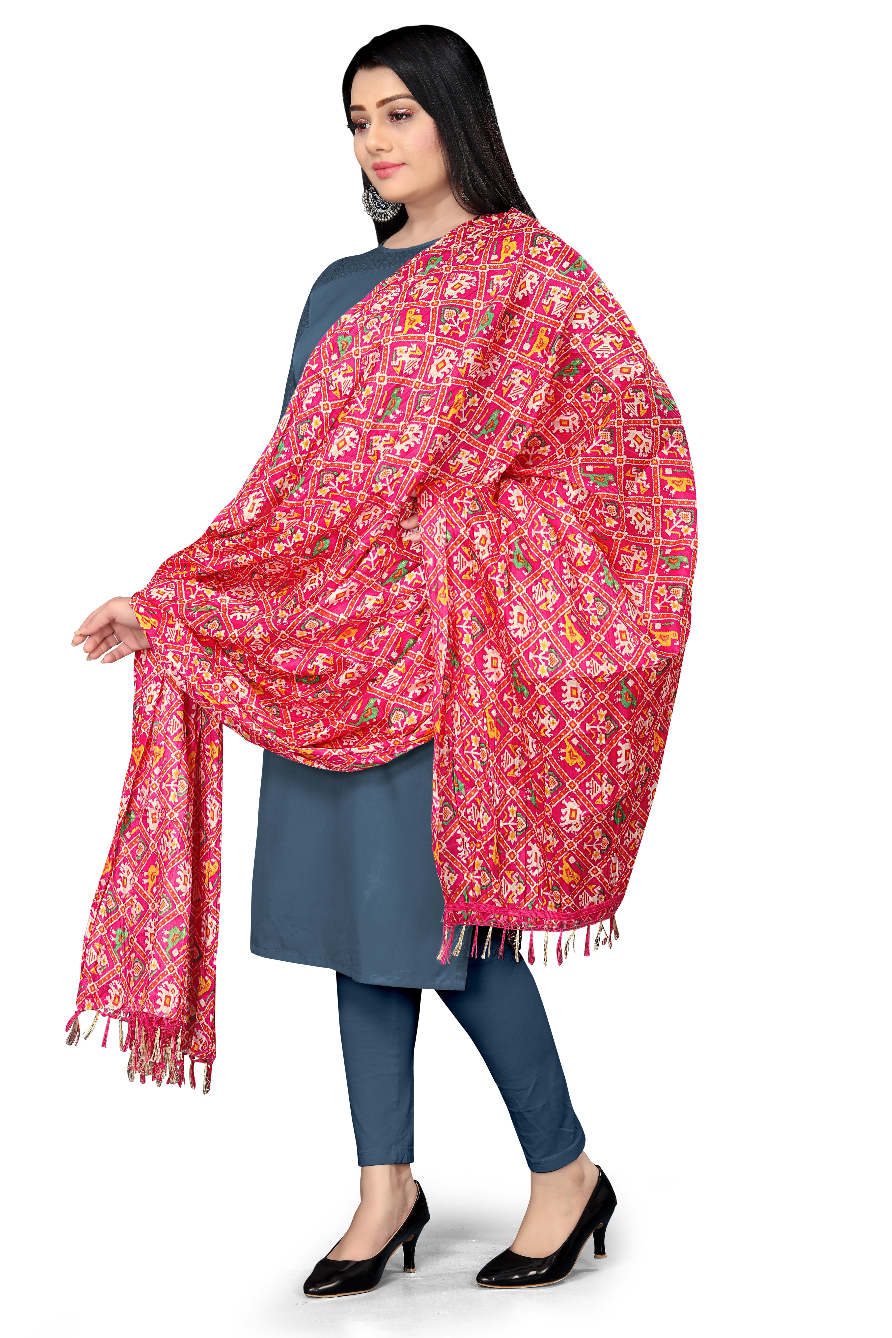 Traditional Pink Dupatta for women