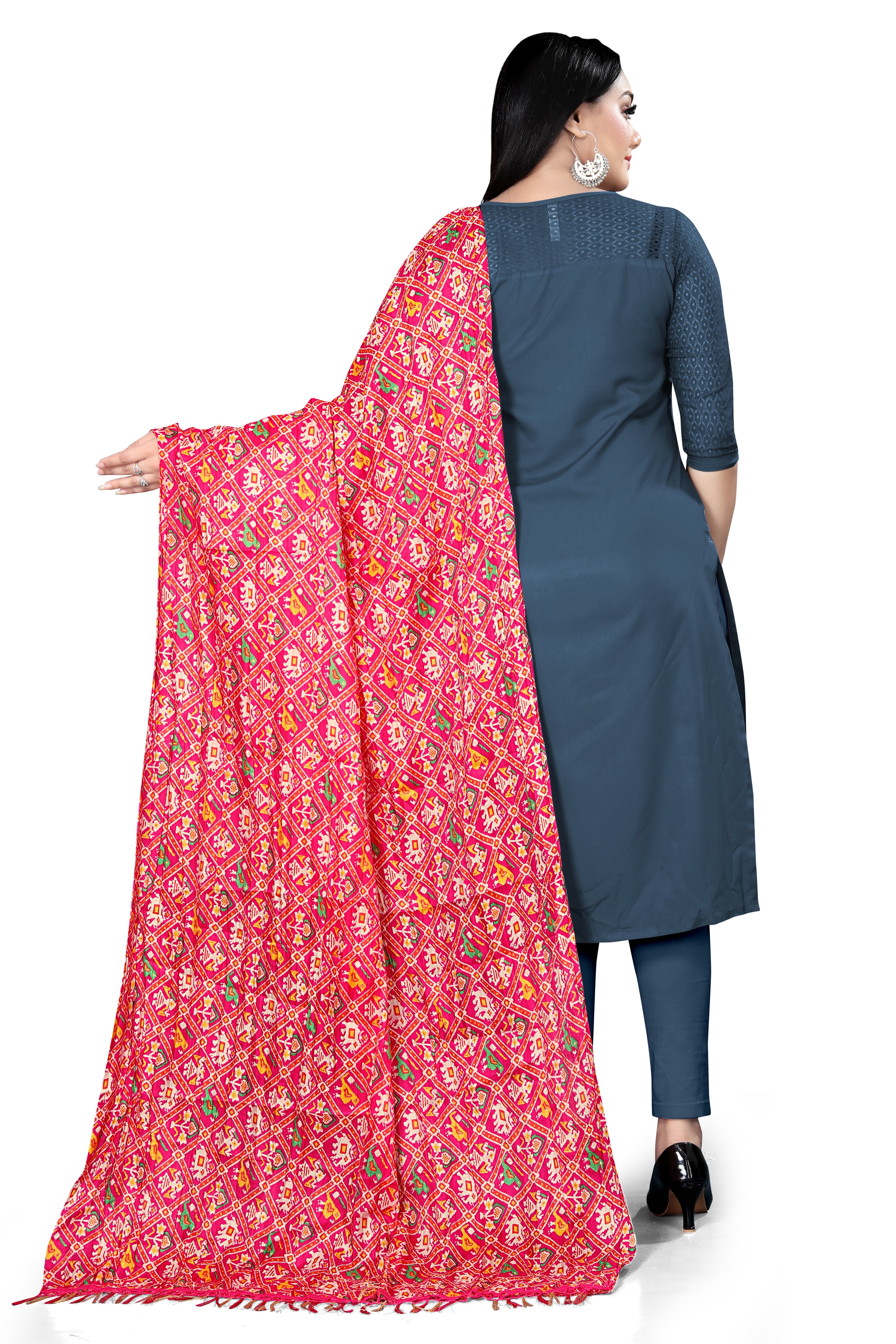 Traditional Pink Dupatta for women