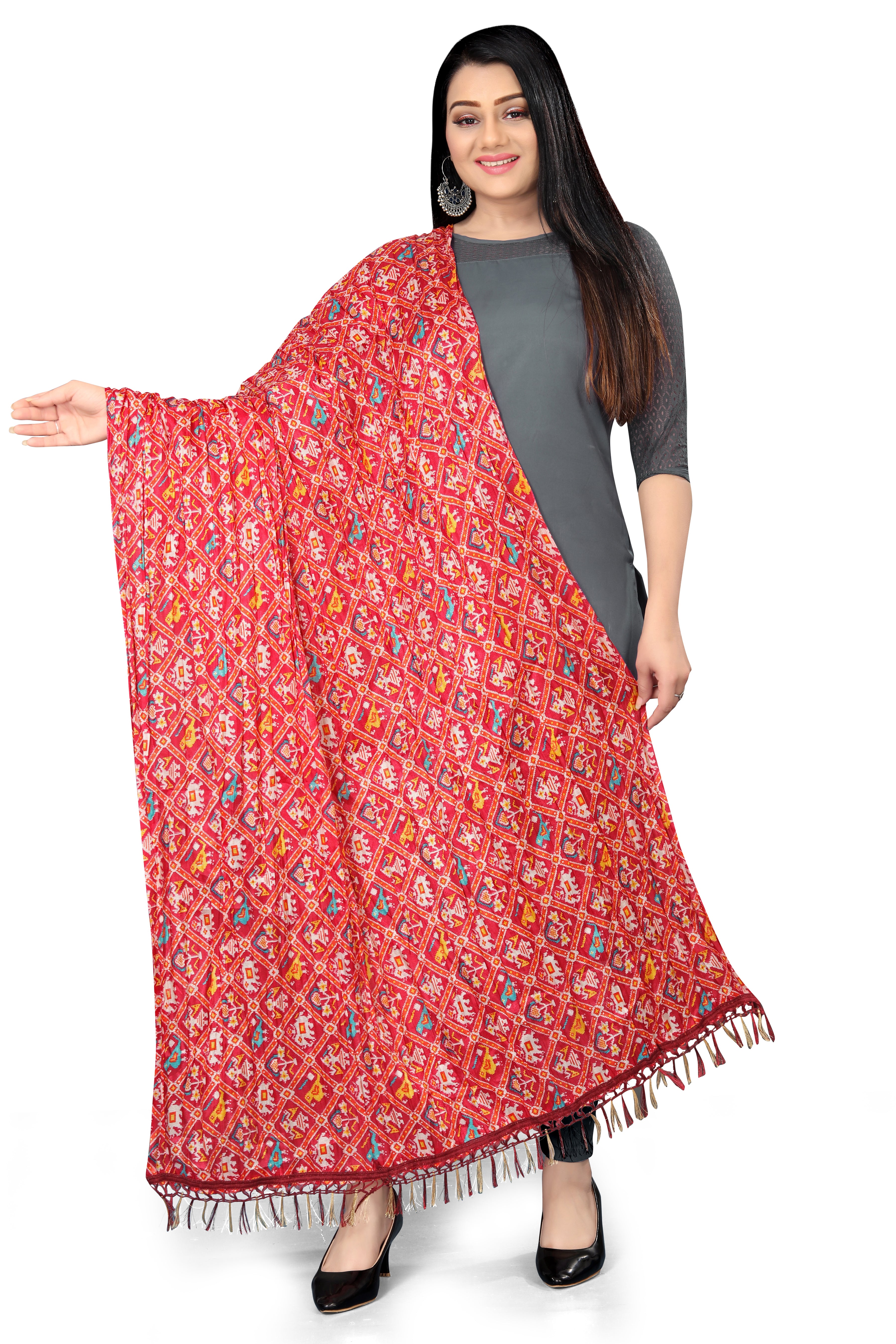 Traditional Dupatta for women Multy Maroon Color