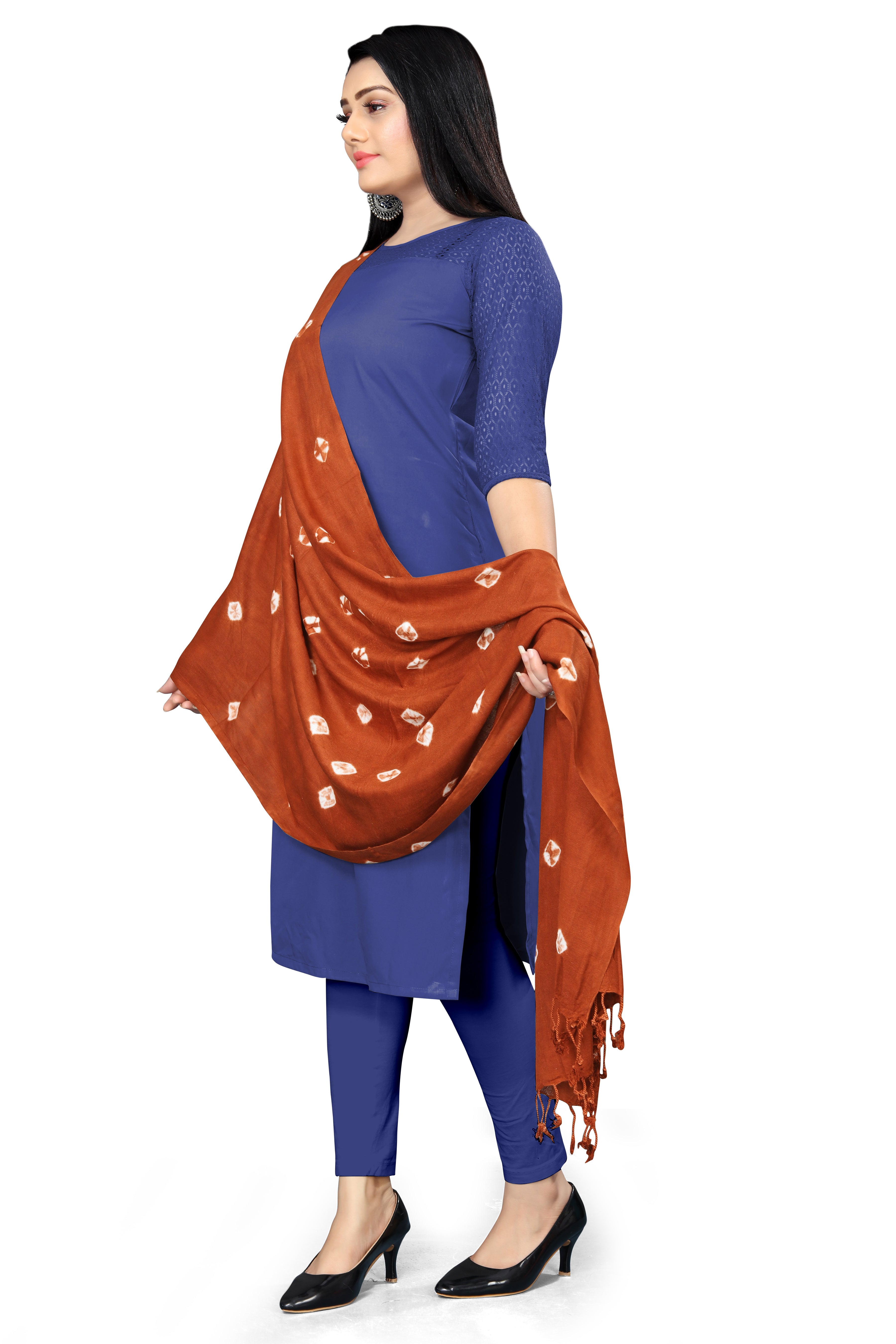 Bandhani Print Brown Color Scarf For Every Occasion And For Women