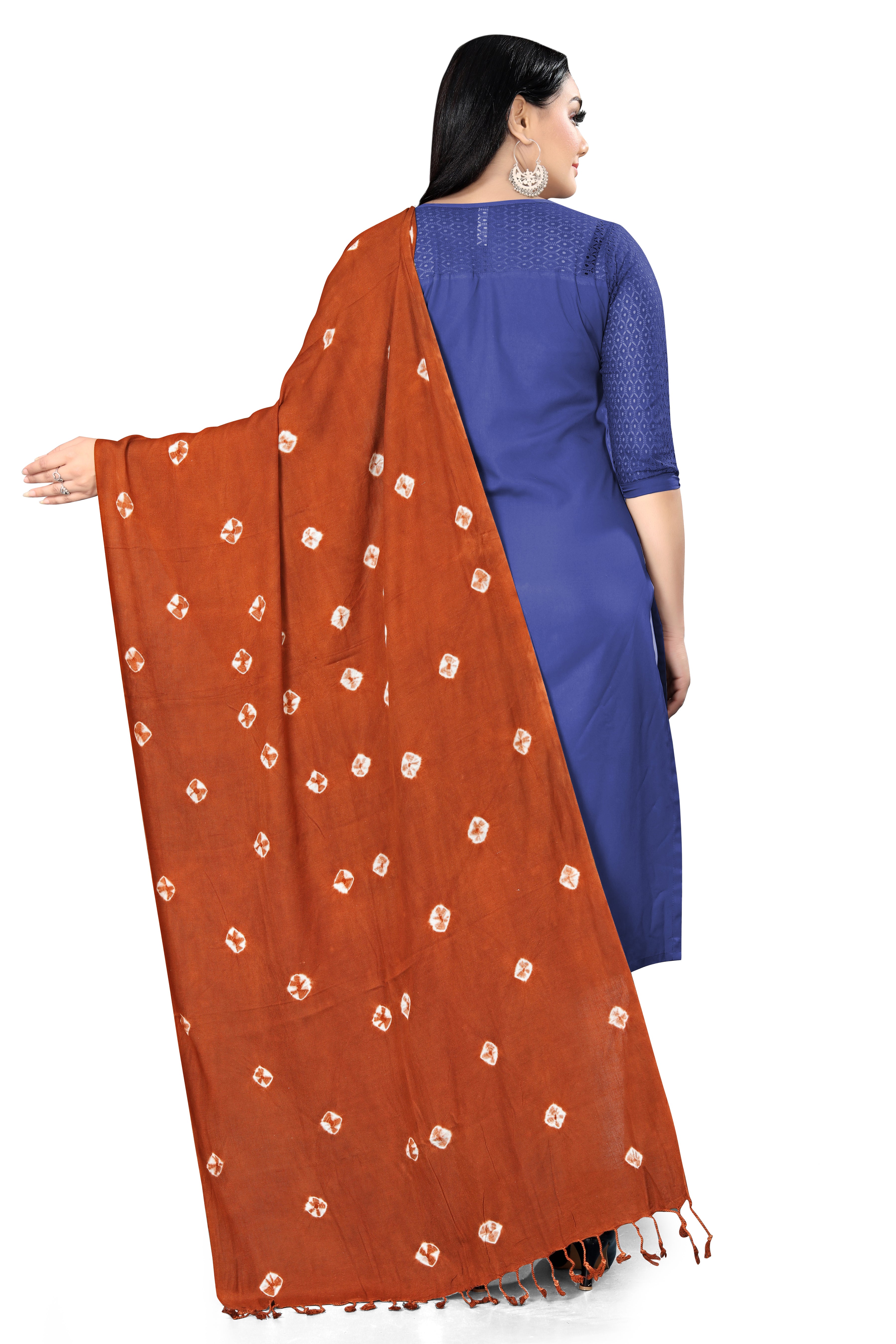 Bandhani Print Brown Color Scarf For Every Occasion And For Women