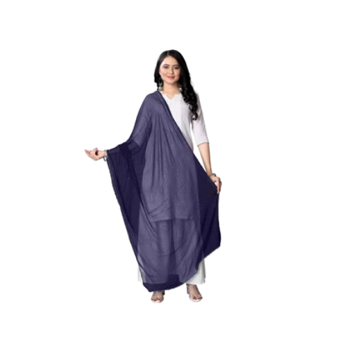 Royal Blue Sparkle Chiffon Dupatta | Elegant Hijab for Festive & Daily Wear