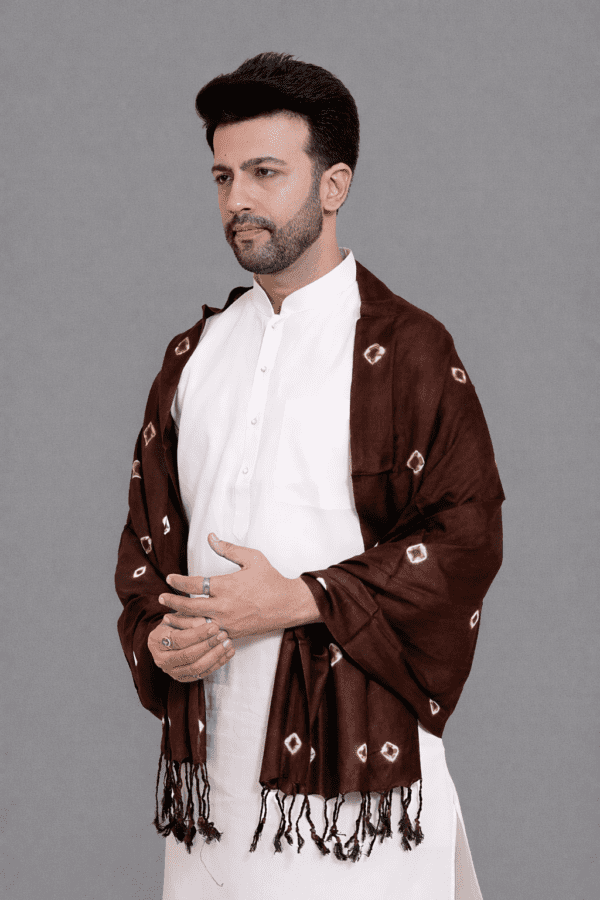 Cola Ethnic Elegance Bandhni  Shawl For Men